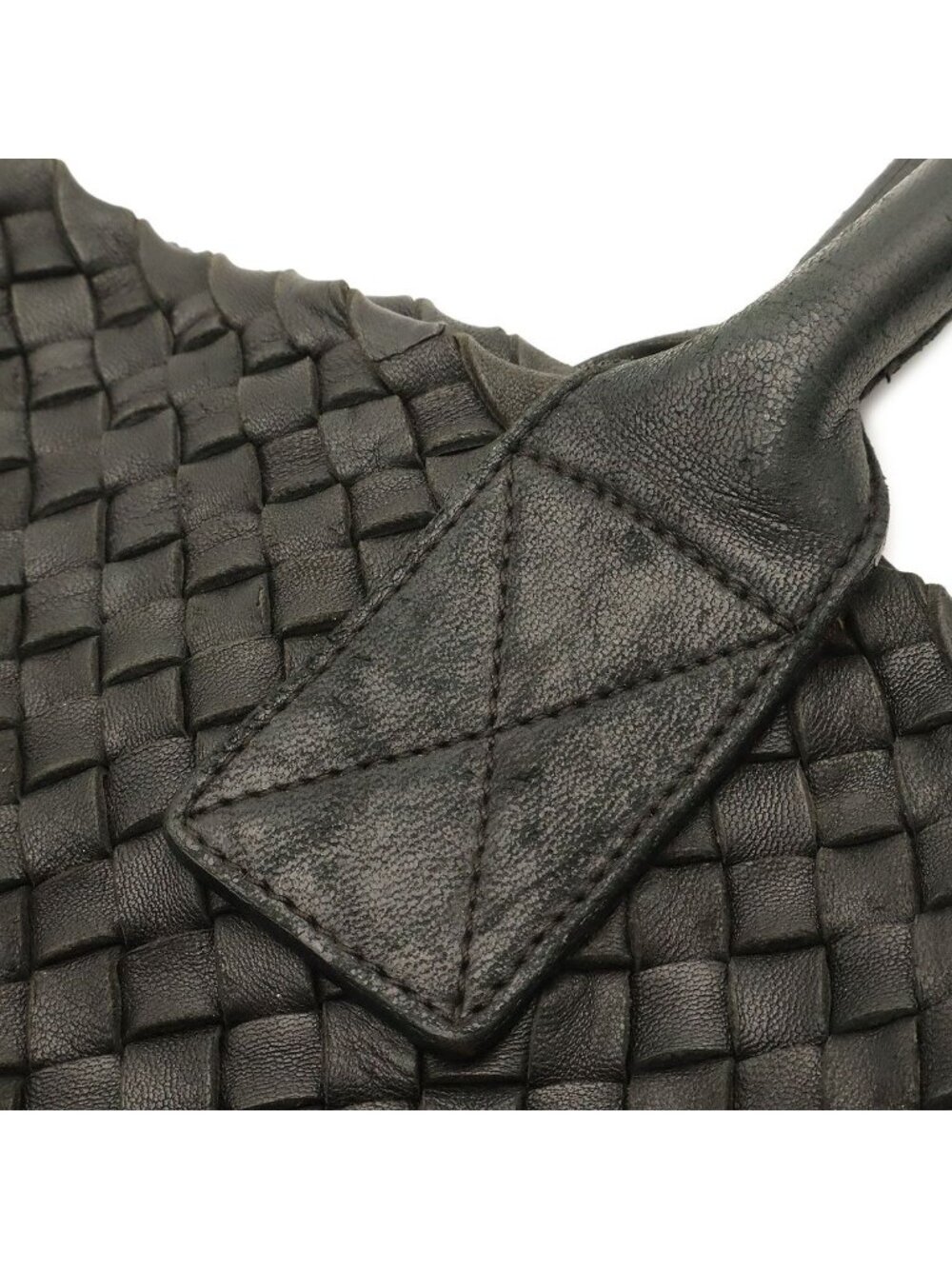 Bottega Veneta Intrecciato Cabas PM Tote Shoulder Bag Leather Black